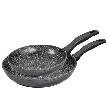 Stoneline Pan Set of 2 6937 Frying, Diameter 24/28 cm, Suitable for induction hob, Fixed handle, Ant